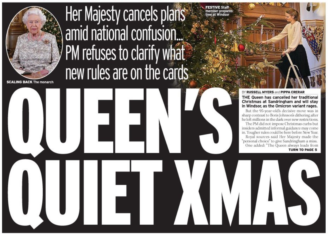 Christmas limbo newspaper headlines - Daily Mirror